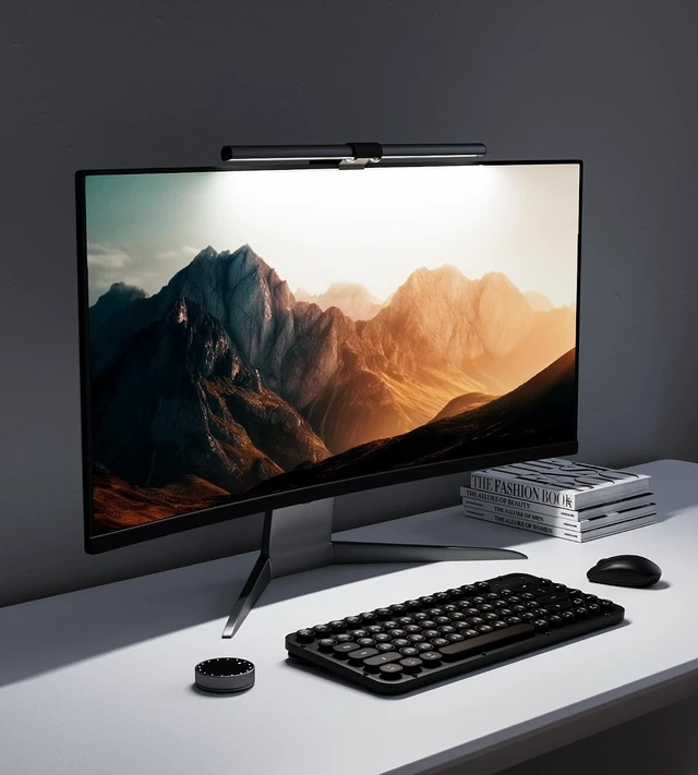Alt view image 7 of 7 - Monitor Light Bar, Wireless Controller, Stepless Dimming Brightness & Color Temperature, Eye-Care Light Bar, No Screen Glare, Space Saving