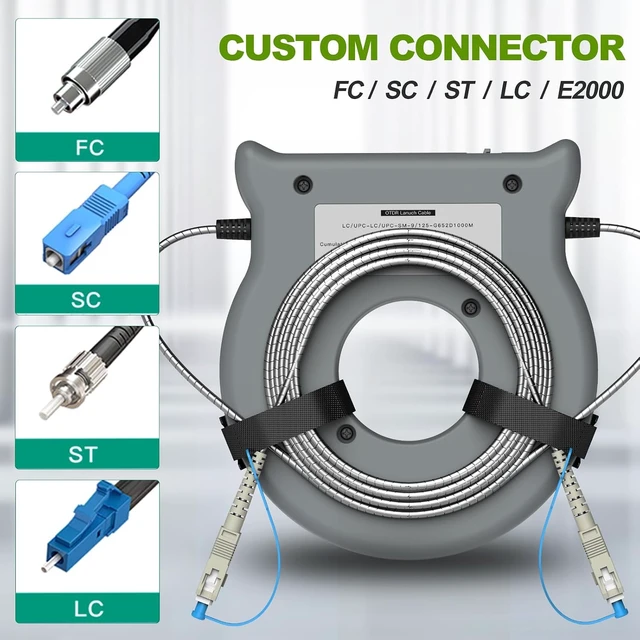 Alt view image 3 of 7 - Fiber Optical Test Tool SC UPC to LC UPC 500M OTDR Launch Cable Box Extension Cord OTDR Fiber Ring 1310/1550nm G652D SM 9/125 Fiber Cable