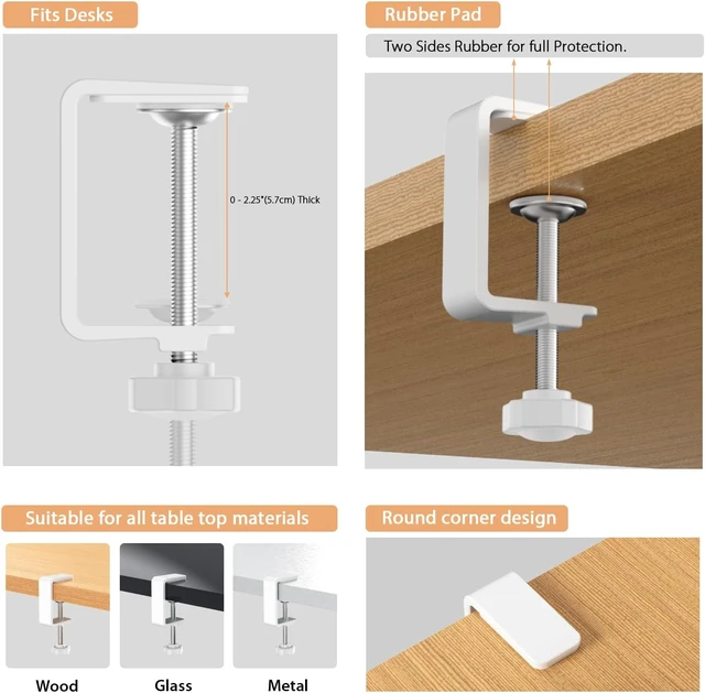 Alt view image 6 of 7 - Syeeiex Cable Management Under Desk,White,17 inch,2 Pack