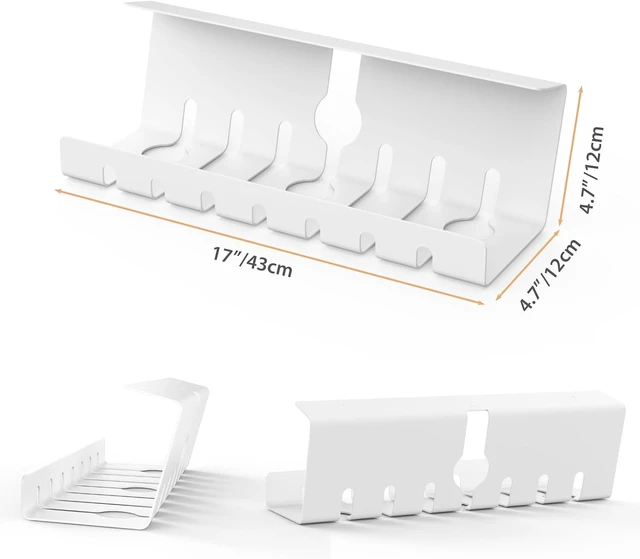 Alt view image 4 of 7 - Syeeiex Cable Management Under Desk,White,17 inch,2 Pack