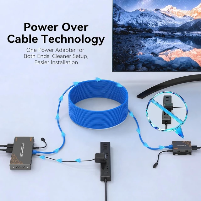 Alt view image 5 of 7 - 4K HDMI Over Ethernet Extender Over CAT5/CAT6/CAT7 Up to 230Feet, with IR, Loop Out, 4K@ 30Hz 1080P HDMI Transmitter Receiver POC with Holes, Easy Installation (Black+Orange for Two)