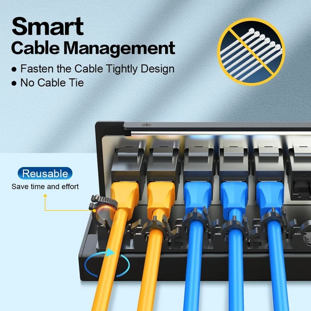 Alt view image 3 of 7 - 12 Port Patch Panel CAT6 Keystone Patch Panel 1U Wall Mount