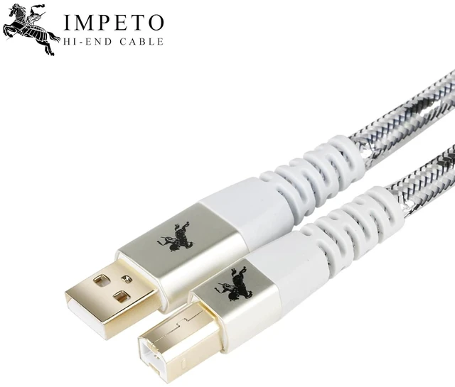 Alt view image 6 of 6 - Impeto Audiophiles USB Printer Cable, USB-A to USB-B Printer Cable 2.0, HiFi DAC Type-A to Type-B OTG Audio Cable, Data Cable Digital Cable 3.2ft/1M