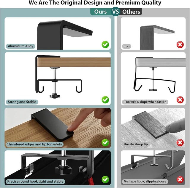 Alt view image 7 of 7 - Univivi No Drill Under Desk Cable Management Tray,Black,28 Inch