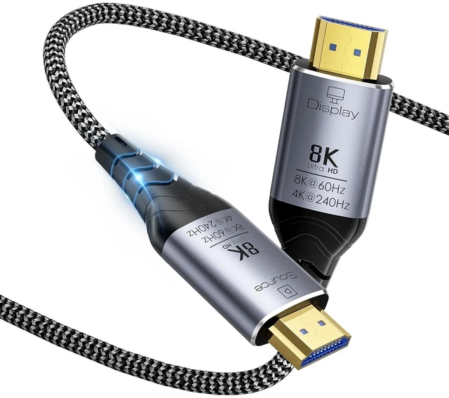 Main image of Fiber Optic HDMI Cable 30ft, 8K Long Active HDMI 2.1 Cable 48Gbps Ultra High Speed Braided 8K@60Hz 4K@120Hz, Dynamic HDR, eARC, HDCP 2.2&2.3, 3D, for Laptop, PC, PS5, Xbox, HDTV, Projectorr, Monitor
