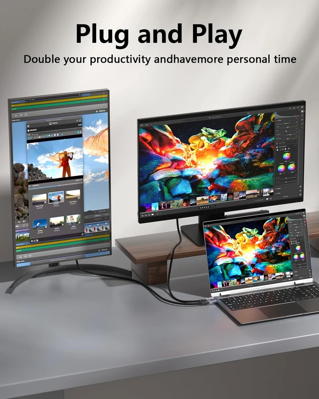 Alt view image 5 of 7 - 2-Pack USB C Cable 3 Meter, 8K@120Hz Video Output 100W PD Fast Charging, 20Gbps Data Transfer, USB C 3.2 Gen 2×2 Cable Compatible with Thunderbolt 4/3, SSD, Display Monitor