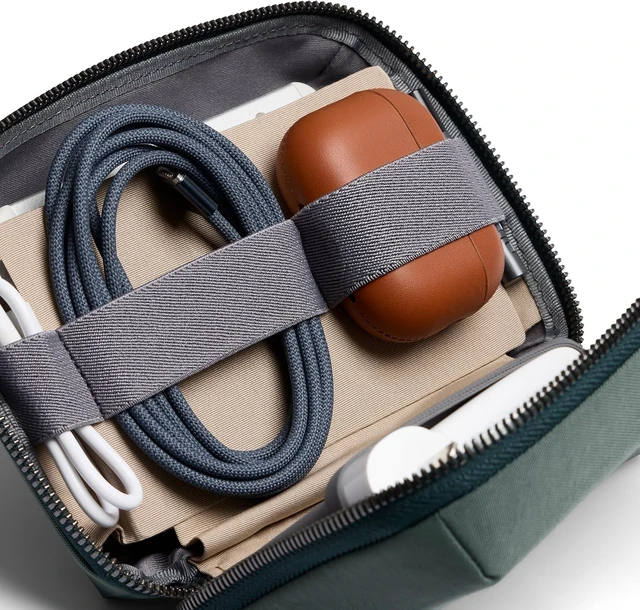 Alt view image 3 of 7 - Bellroy Tech Kit Compact (Charger, Cables, Mouse, powerbank, USB Keys, dongles) - Everglade