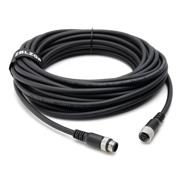 Alt view image 2 of 7 - M12 4 Pin Male Female Actuator Sensor Signal Cable (Male to Female, 10M/32.8FT)