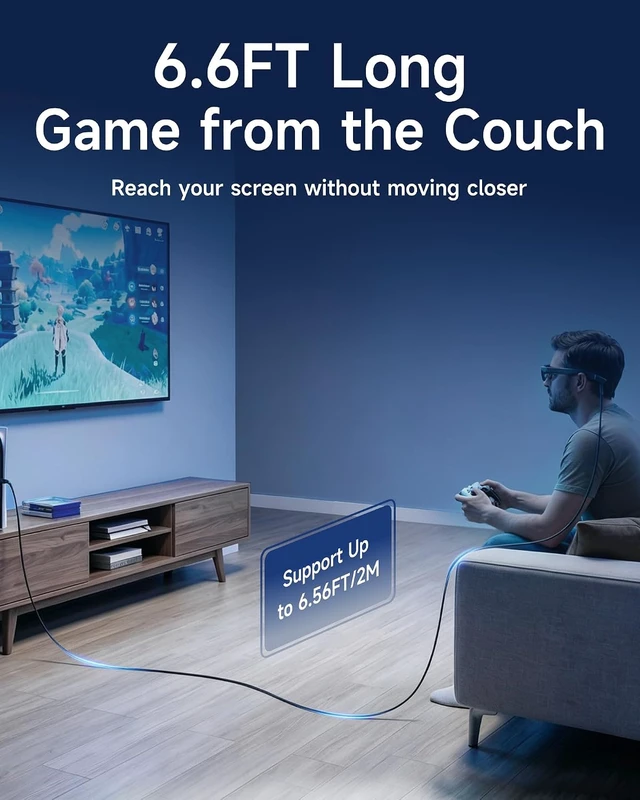 Alt view image 3 of 7 - AR Smart Glasses USB-C Cable, 6.6FT/2M, 20Gbps Data & 60W Fast Charging