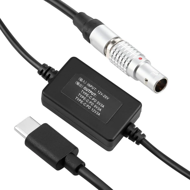 Alt view image 2 of 5 - Alvin's Cables 2 Pin to Type-C Power Cable for Canon R5C, for Sony A7SIII FX3, Nikon Z5 Z9 S5, for ARRI Alexa, for Tilta Battery Plate, USB-C PD 5V 9V 12V 3A for Mirrorless Cameras Phones, 24in