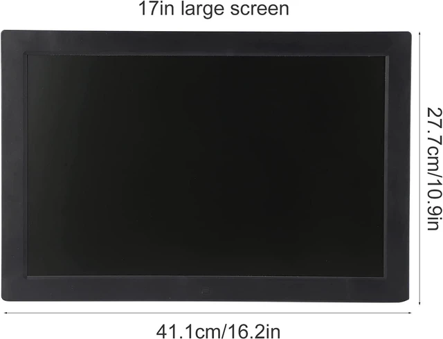 Alt view image 7 of 7 - 17in HD Large Digital Photo Frame Digital Photo Album 1440x900, Dual Modes Control, Support MP3 MP4 Image Play with Digital Clock Calendar for Family (US Plug)