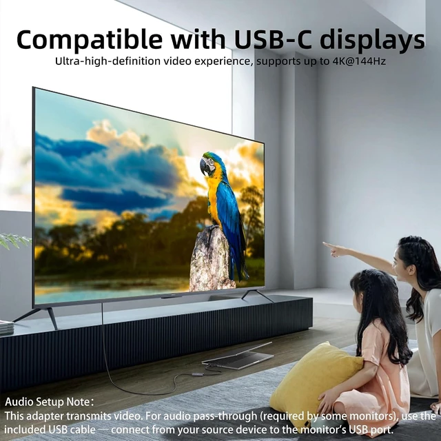 Alt view image 5 of 7 - HDMI 2.1 to USB-C Adapter 8K@30Hz,PD 65W,0.5m,for PS5,Xbox