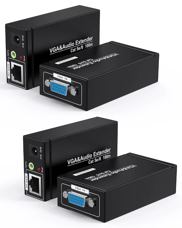 Main image of 2 Pack VGA Extender Over Cat6 Cat5e up to 328ft / 100M