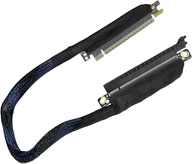 Alt view image 6 of 7 - PCIe5.0 X16 Left Entry GPU Extension Cable with 180 Degree Rotation Braide Sleeving and Low Signals Attenuation
