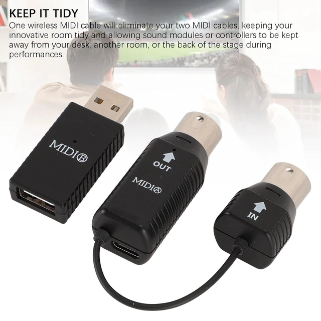 Alt view image 6 of 7 - Cordless MIDI Adapter, USB Cordless BT MIDI Converter, Professional MIDI to USB MIDI Controller for Digital Piano Keyboard to MIDI Device, for OS X for iOS for Win XP
