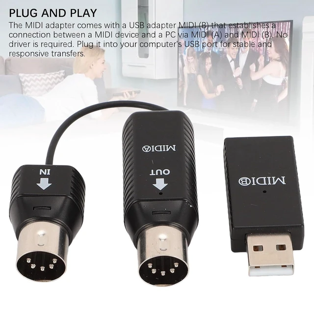 Alt view image 7 of 7 - Cordless MIDI Adapter, USB Cordless BT MIDI Converter, Professional MIDI to USB MIDI Controller for Digital Piano Keyboard to MIDI Device, for OS X for iOS for Win XP