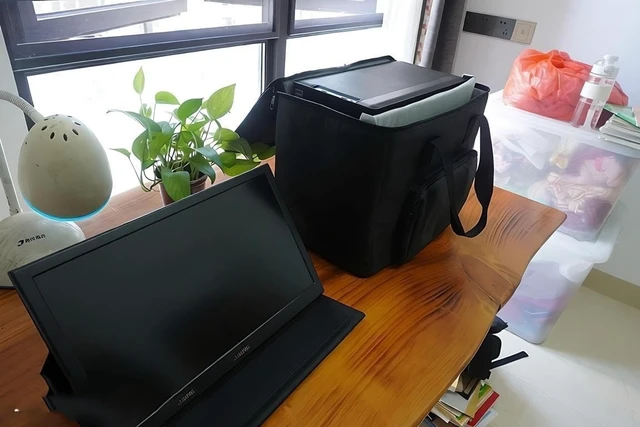 Alt view image 2 of 7 - Portable Shockproof Mini-ITX PC Travel Carry Case Bag for NR200/NR200P, with Cable Pockets & Luggage Strap 40.5 x 22 x 35cm ((Fits NR200 + Monitor & Keyboard))