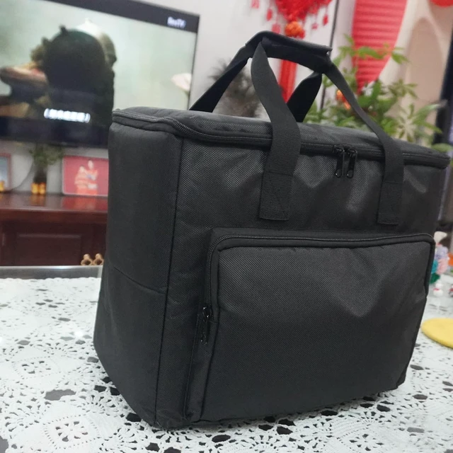 Alt view image 7 of 7 - Portable Shockproof Mini-ITX PC Travel Carry Case Bag for NR200/NR200P, with Cable Pockets & Luggage Strap 40.5 x 22 x 35cm ((Fits NR200 + Monitor & Keyboard))