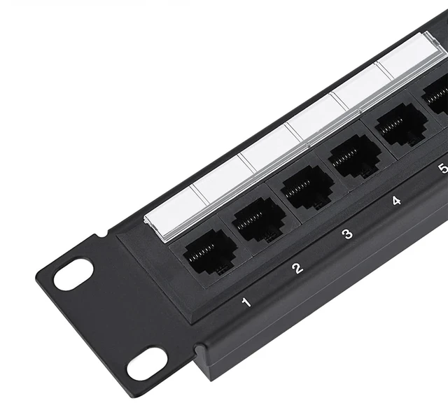 Alt view image 4 of 7 - CAT6 Patch Panel, 24 Port Rack Mount Cable Management Panel for High Speed Transmission in Data Centers and Home Offices, Black Metal Plastic 19 x 1.7 x 1.4 Inches