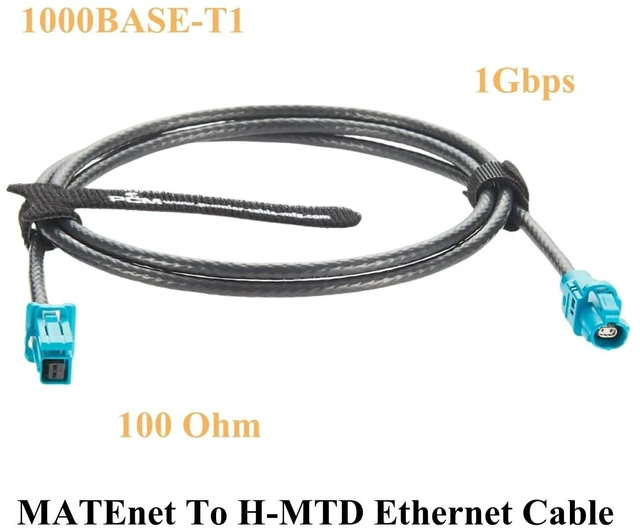 Alt view image 4 of 7 - Original Rosenberger H-MTD Female to TE MATEnet Female Automotive Ethernet Cable 1Gbps E6K10A-1BZZ5-Z to 2302510-9 Shielded Connector 100/1000BASE-T1 for ADAS Camera, ECU, IVI Networking(1M/3.28FT)