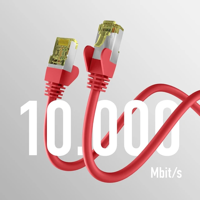 Alt view image 2 of 5 - EFB-Elektronik - CAT. 6a Network Cable up to 10 Gbit - 30 m LAN Cable Ethernet Cable Patch Cable with Jack/Kink Protection - RJ45 Connection, S/FTP PIMF Shielding - red