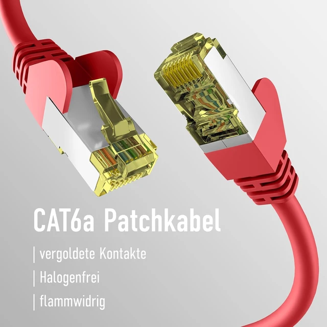 Alt view image 3 of 5 - EFB-Elektronik - CAT. 6a Network Cable up to 10 Gbit - 30 m LAN Cable Ethernet Cable Patch Cable with Jack/Kink Protection - RJ45 Connection, S/FTP PIMF Shielding - red