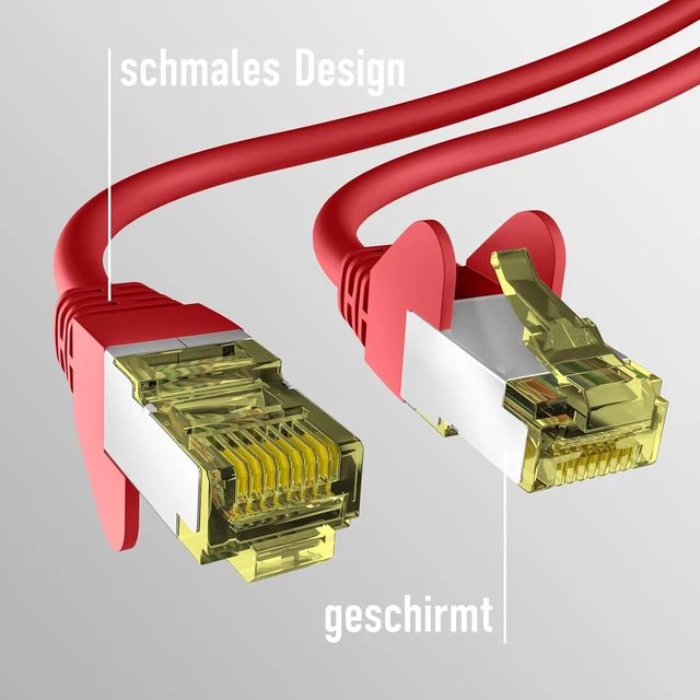 Alt view image 4 of 5 - EFB-Elektronik - CAT. 6a Network Cable up to 10 Gbit - 30 m LAN Cable Ethernet Cable Patch Cable with Jack/Kink Protection - RJ45 Connection, S/FTP PIMF Shielding - red