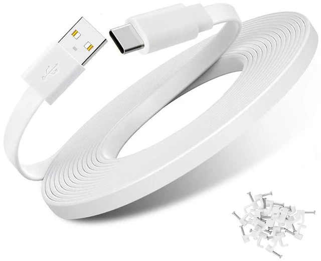 Main image of 50FT/15m Type C Extension Cable for CCTV Security Camera,Wyze Cam v4,Pan v4,Wyze V3,WYZE Duo Cam Pan,Petcube Cam Indoor/Petcube Cam 360,Tapo TP-Link 2K C120,Flat USB C Extension Charging Cord