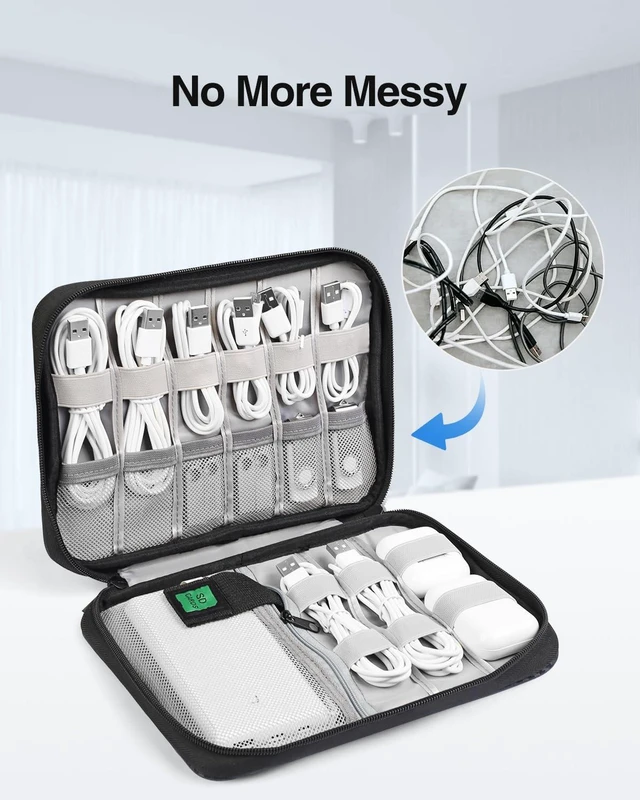 Alt view image 2 of 7 - Luxtude Cord Organizer Travel, Cable Organizer Bag, Electronic Organizer Travel Case for Chargers and Cords, Tech Bag & Charger Case Essentials