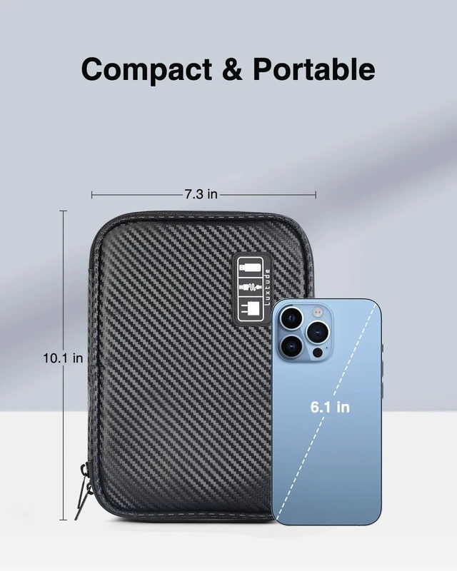 Alt view image 6 of 7 - Luxtude Cord Organizer Travel, Cable Organizer Bag, Electronic Organizer Travel Case for Chargers and Cords, Tech Bag & Charger Case Essentials