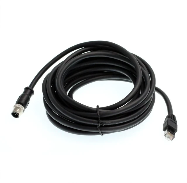 Main image of HangTon Ethernet Cable for Omron Sick Vision Sensor Camera PC Network Router, M12 D Coded 4 Pin to RJ45 Cat6 8m