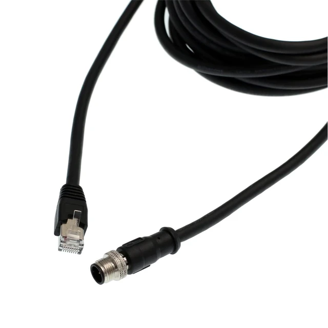 Alt view image 3 of 5 - HangTon Ethernet Cable for Omron Sick Vision Sensor Camera PC Network Router, M12 D Coded 4 Pin to RJ45 Cat6 8m