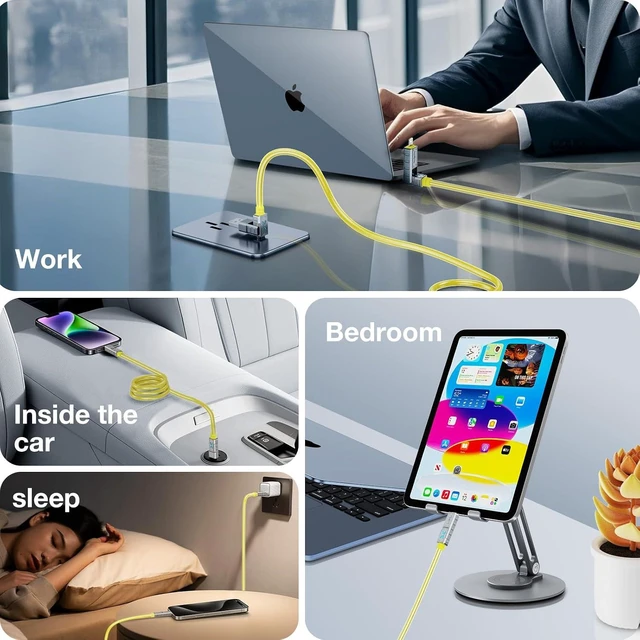 Alt view image 6 of 7 - 4-in-1 USB C to Lightning Cable 240W Fast Charging Cable USB to USB C Cord Compat. for iPhone Charger 5ft USB A to USB C Cord Compat. with iPhone 18 17 16 15 14 13 Pro Max iPad MacBook