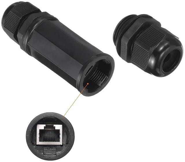 Alt view image 4 of 6 - MECCANIXITY Waterproof RJ45 Coupler, Dual Head Shielded Female to Female IP67 Ethernet Outdoor LAN Cable Connector for Cat6/Cat5e/Cat5, Pack of 10