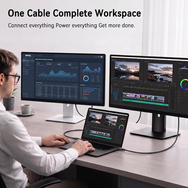 Alt view image 6 of 7 - USB C Monitor Cable 8K@60Hz 4K@144Hz, 6FT 2-Pack, USB 4 for Thunderbolt4/3