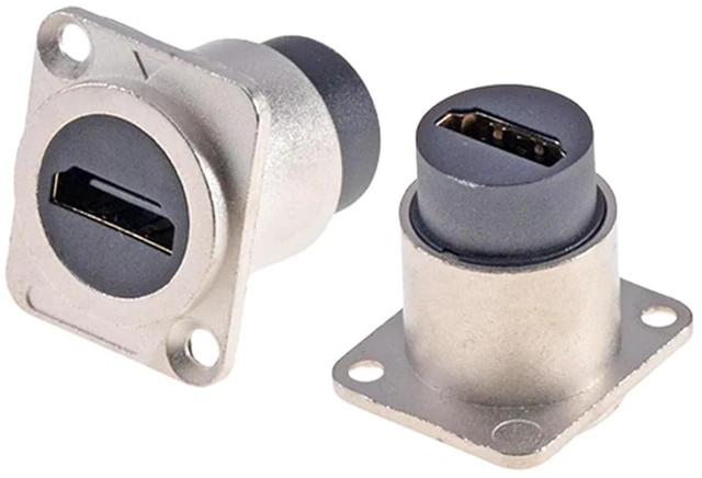 Main image of HangTon 5pack HDMI 2.0 Waterproof Coupler Connector Panel Socket Bulkhead Feed Through, D-Type Inline Cable Female to Female Extension