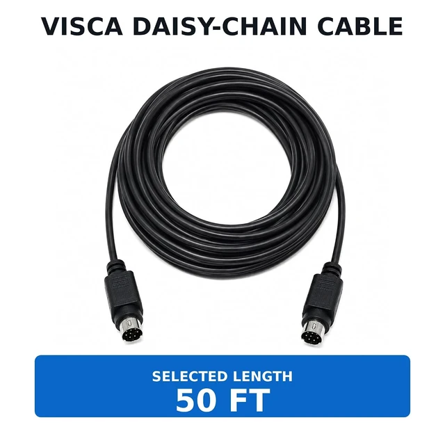Alt view image 7 of 7 - Wirenest 50ft VISCA PTZ Daisy Chain Camera Control Cable for Sony EVI/BRC/SRG Series RS232 8 Pin Mini DIN to 8 Pin Mini DIN Serial