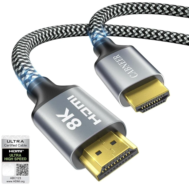 Main image of 8K HDMI Cable 6 ft, CABNEER 48Gbps High Speed HDMI 2.1 Cable, Braided HDMI Cable 2.1 8K 60Hz 4K 120Hz Support for HDR eARC HDCP 2.2/2.3, HDMI Cord Compatible with HDTV, Laptop, Monitor, PC