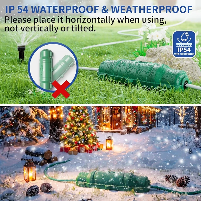 Alt view image 7 of 7 - Pack of 7 Outdoor Extension Cable Security Covers with IP54 Waterproof Seal, Waterproof and Weatherproof, Electrical Connection Box with 2 Latches,