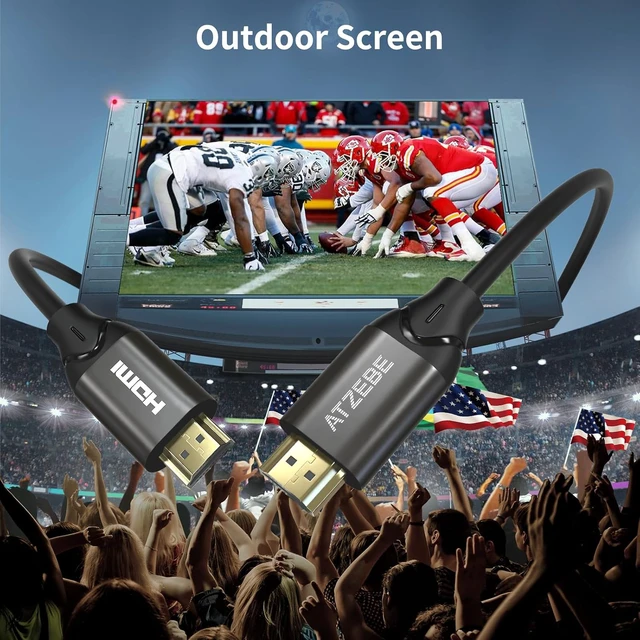 Alt view image 7 of 7 - 33ft 10m HDMI Cable, Supports 4K@60Hz, 18Gbps, HDR10, 4:4:4, ARC Slim & Flexible PVC Cord for TV, Projector, Monitor