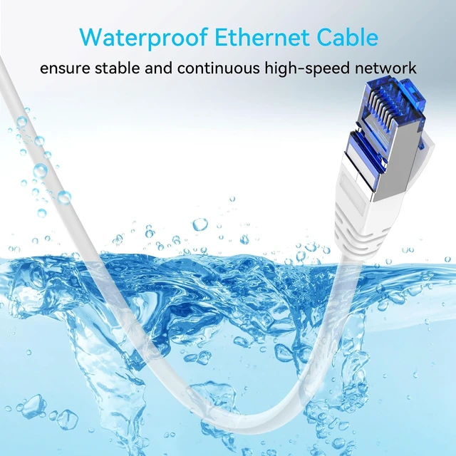 Alt view image 4 of 7 - Sokqovt Cat 8 Ethernet Cable Slim 200ft Outdoor&Indoor, Pure Copper Cat8 Internet Cable for Waterproof & Direct Burial, Flexible Cat8 Ethernet Cable 40G 2000MHZ, Cat 8 Network Cable for Indoor White