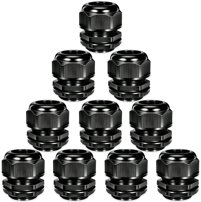 Main image of QILIPSU 10pcs 1-1/4" NPT Cable Gland Waterproof IP68 Nylon Cable Pass Through Cord Grip Connector Strain Relief Wire Grommet