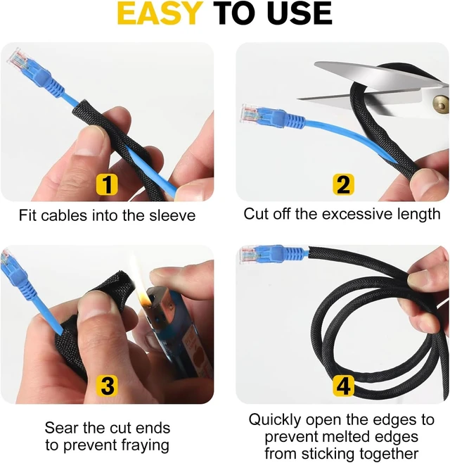 Alt view image 6 of 7 - Cord Protectors from Pets No Chew, Ultra Durable Wire Protector Cord Covers for Pets, Flexible Cable Sleeve Cord Management for TV/Computer/Electric Wires/Phone Charging Cables (1/2"-50Feet)