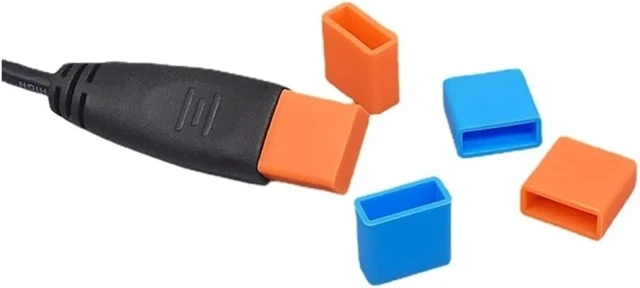 Alt view image 4 of 7 - 20 pcs Silicone USB Male Dust Cover Solid Color Anti-Dust Plug Stopper Charging Extension Transfer Data Cord Line Plug Cap Cover(Black)