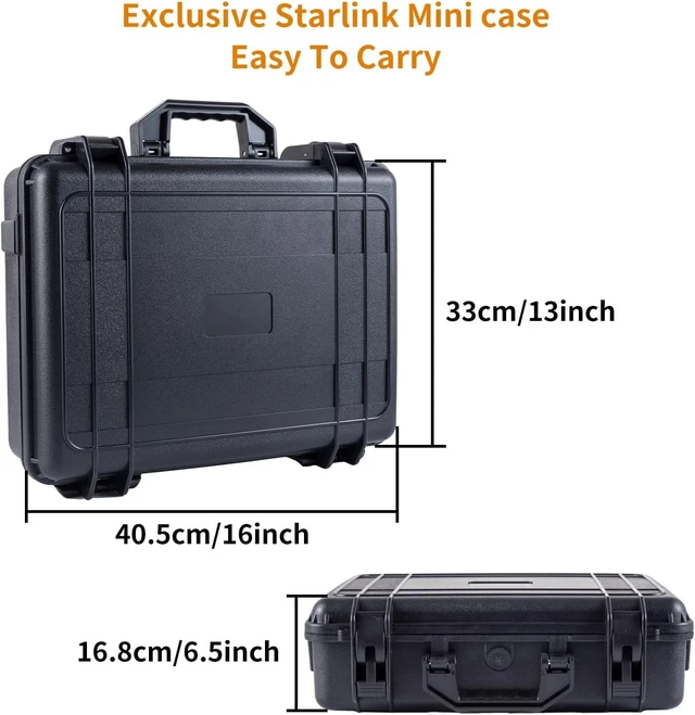 Alt view image 6 of 6 - Portable Storage Box for U.S. Version Starlink Mini Kit - Waterproof Carrying Case Compatible with Starlink Dish, Router, and Accessories, Ideal for Travel and Camping (Black)