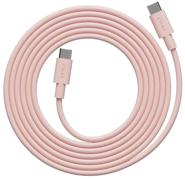 Main image of Avolt USB-C to USB-C Cable (6.6 ft) Soft Silicone Fast Charging Cable for iPhone 15, MacBook, iPad & Android Tangle-Free, Durable Design (USB C to USB C, New Pink)