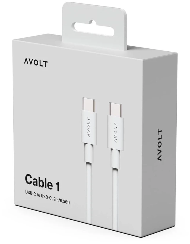 Alt view image 2 of 3 - Avolt USB-C to USB-C Cable (6.6 ft) Soft Silicone Fast Charging Cable for iPhone 15, MacBook, iPad & Android Tangle-Free, Durable Design (USB C to USB C, Gotland Grey)
