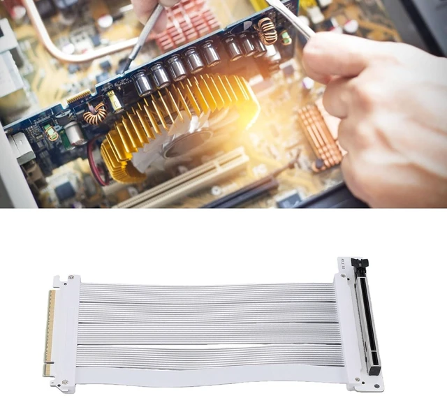 Alt view image 6 of 7 - Zunate PCI E 5.0 X16 Riser Cable for RTX 4090 5090 GPU Extension