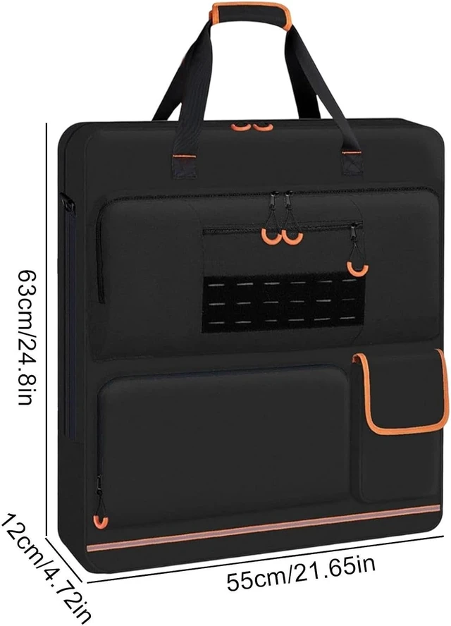 Alt view image 6 of 7 - Solar Panel Organizer Bags Portable Padded Carrier with Orange Lining