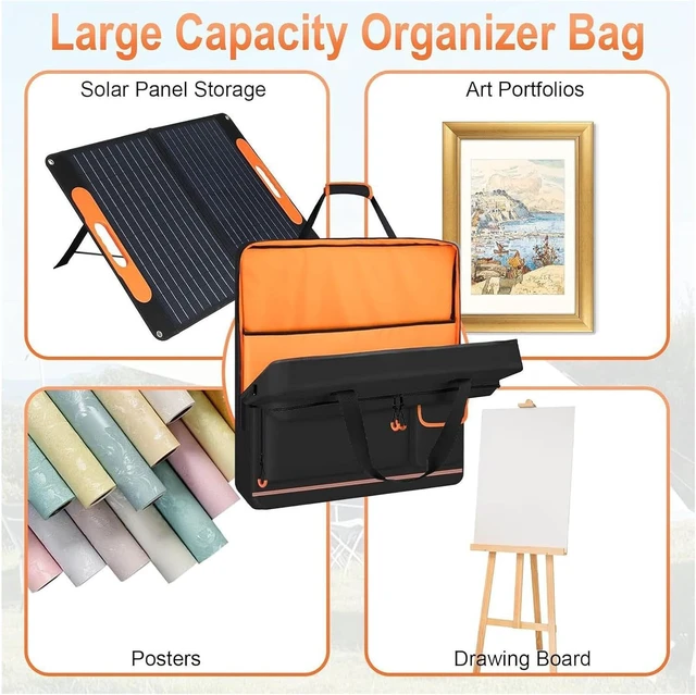 Alt view image 4 of 7 - Solar Panel Organizer Bags Portable Padded Carrier with Orange Lining